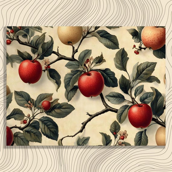 Classic Fruit Canvas Wall Art Vintage Orchard Botanical Print Decor Realism Apples And Pears Painting Gift Decorative Prints