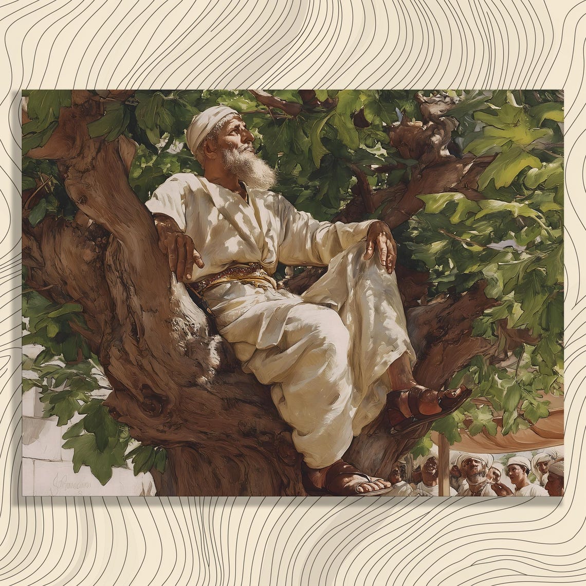 Zacchaeus In The Sycamore Tree Timeless Biblical Scene Art Poster