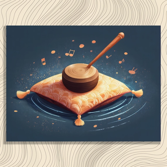 Singing Bowl Canvas Wall Art Modern Boho Spiritual Decor For Sound Healing Meditation Zen Inspired Painting Gift Wellness