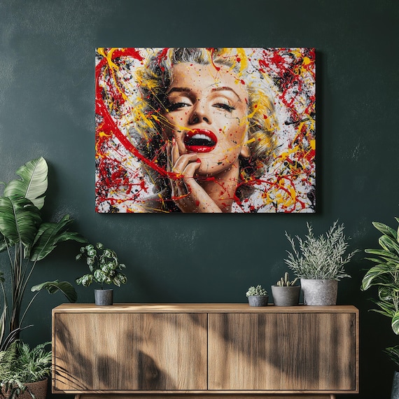 Marilyn Monroe Colorful Paint Splatter Pop Art Portrait Poster