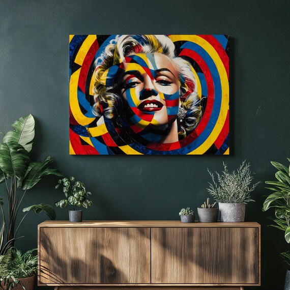 Marilyn Monroe Colorful Geometric Rings Pop Art Portrait Poster