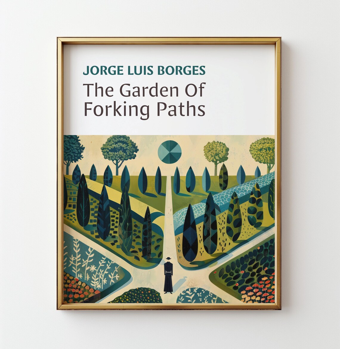 Borges The Garden Of Forking Paths Maze Garden Literary Art Poster - Image 2