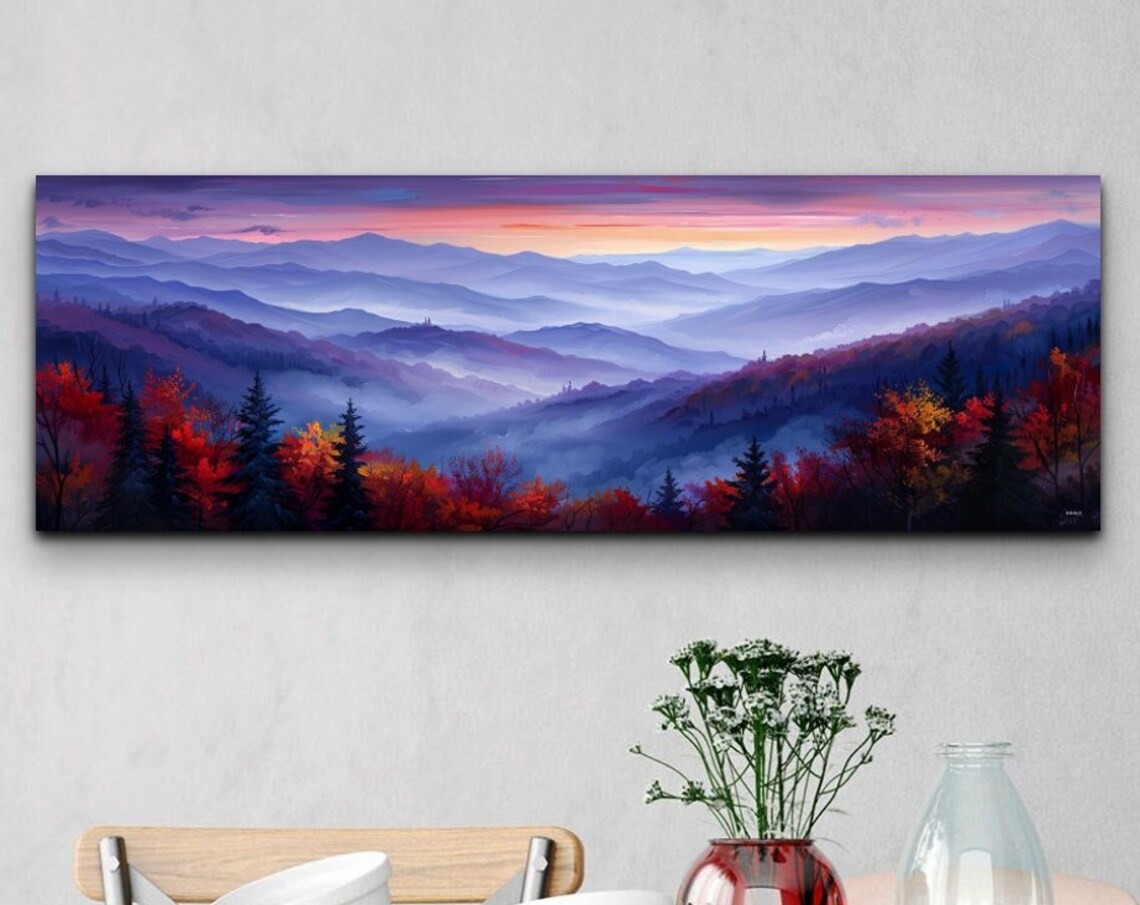 Misty Mountain Valley, Scenic Sunrise Landscape