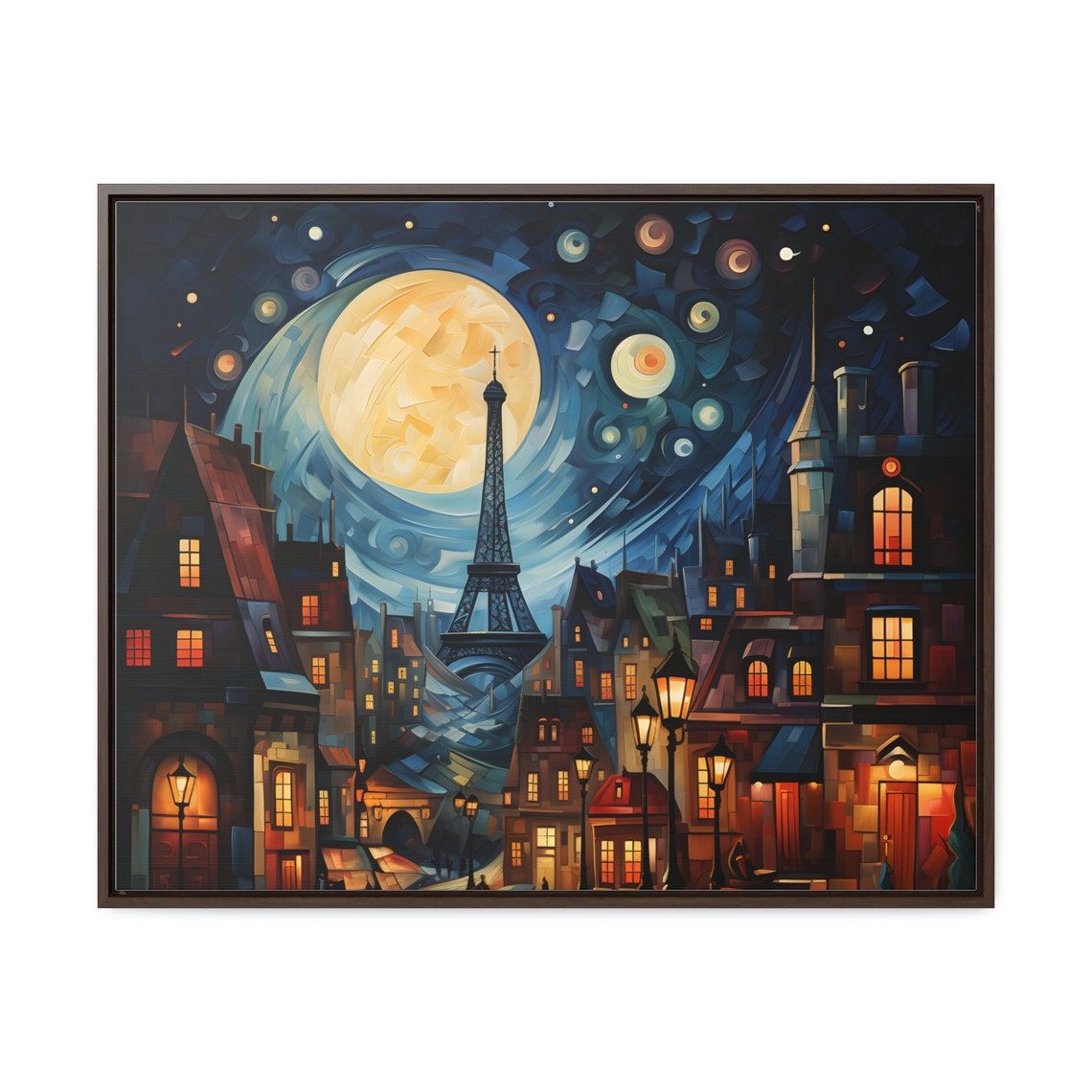 Paris Eiffel Tower Starry Night City Mosaic Night Sky Poster - Image 4