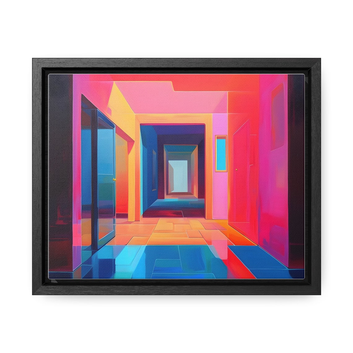 Neon Pink Corridor Retro Futuristic Hallway Color Pop Poster - Image 4