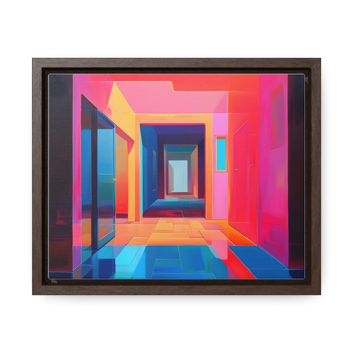 Neon Pink Corridor Retro Futuristic Hallway Color Pop Poster - Image 3