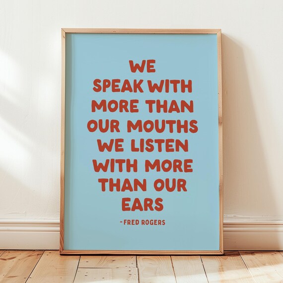We Speak With More Than Our Mouths Print Orange And Blue Art Boho Poster Dorm Room Decor Large Living Gifts