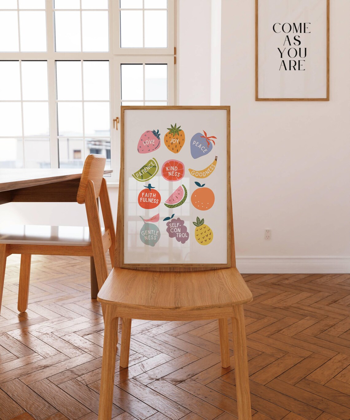 Fruits of the Spirit Colorful Fruit Illustration Christian Poster - Image 2
