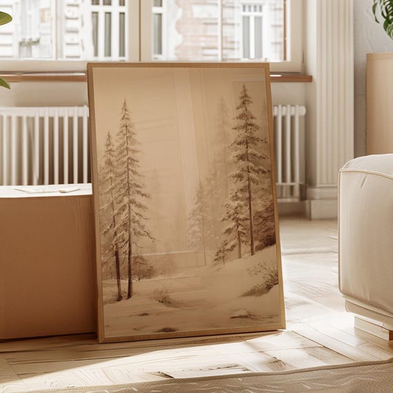 Misty Winter Forest Snow Landscape