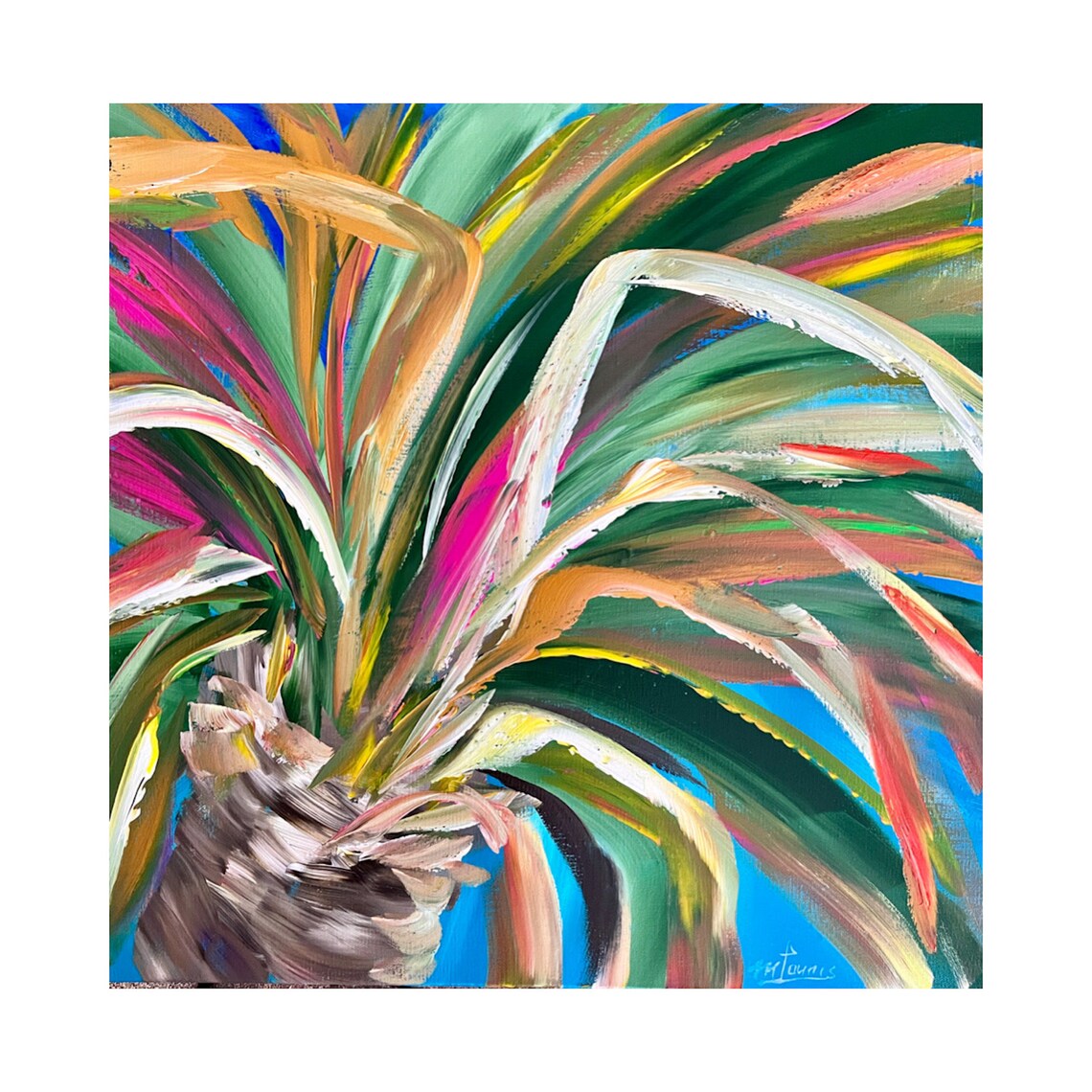 Palm Tree Tropical California Abstract Art Print