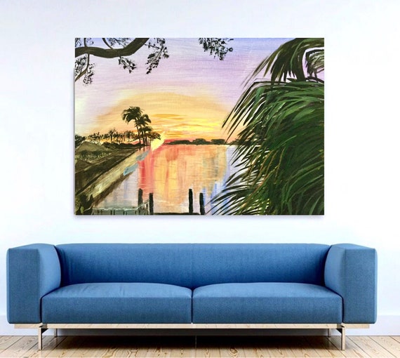 Beach Sunset Print Coastal Art Fl Above Bed Wall Art Bedroom Living Room Sunset Art Key West Tropical Wall Art Beach Art