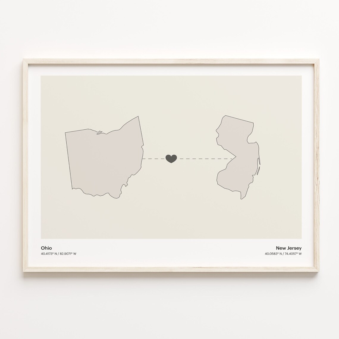Ohio To New Jersey Migration Route Art Print