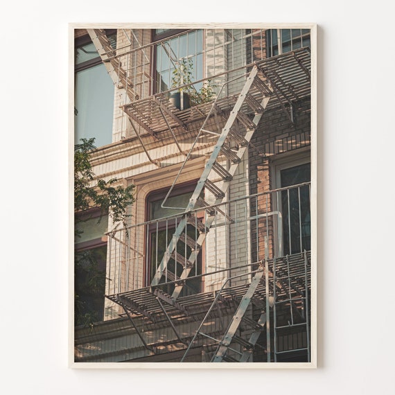 Fire Escapes Colorful Poster Print Fire Escapes Photo Wall Art Wall Art Boho Decor Colorful Wall Art Photography Poster Print C18 90