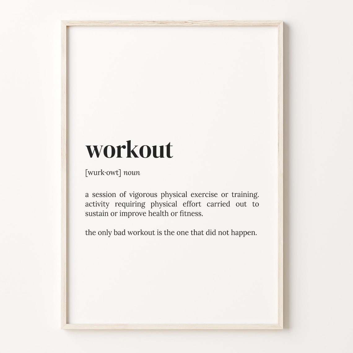 Workout Definition Print Dictionary Poster Quote Wall Art Funny Workout Gift Gift For Big Brother Gift For Gym Buddy C17 495