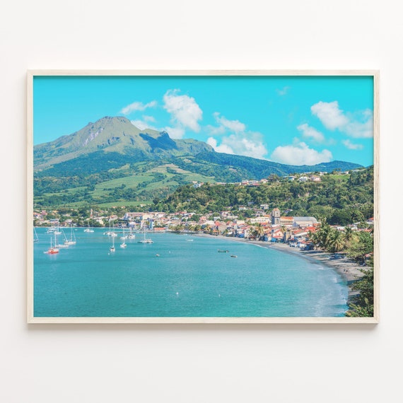 Martinique Travel Poster, Colorful Street Map