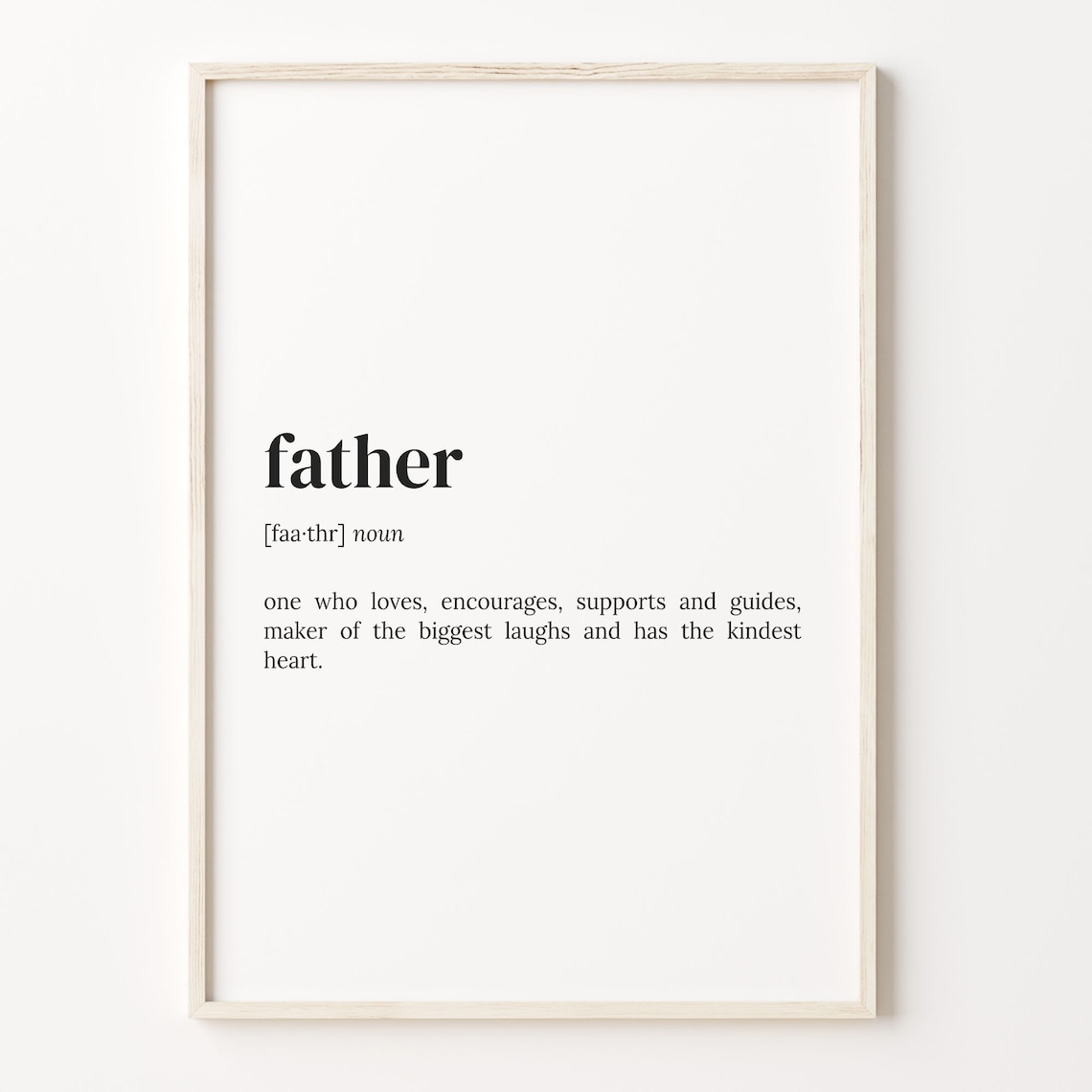 Father Definition Dictionary Poster, Funny Quote Art