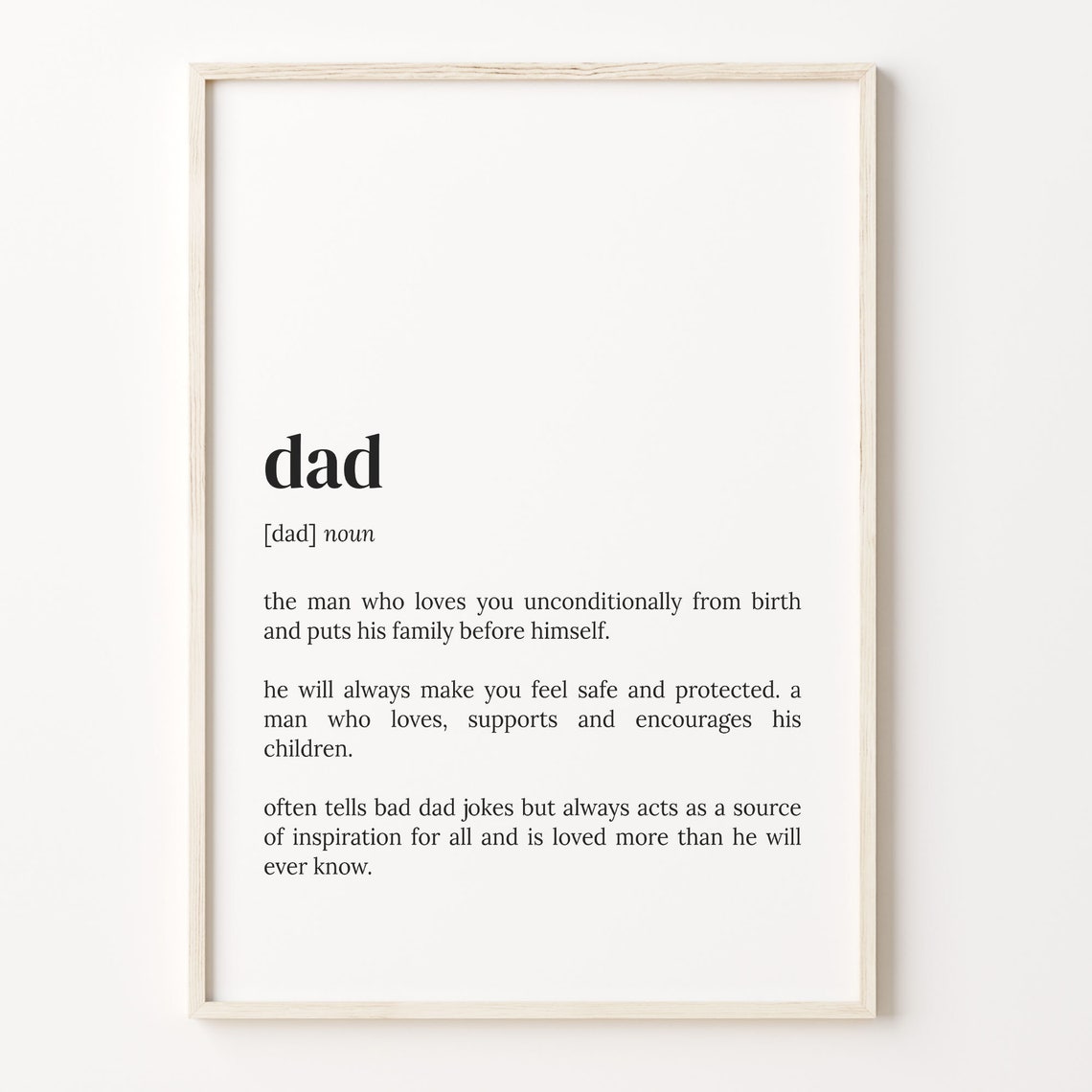 Dad Definition Print Dictionary Poster Quote Wall Art Dad Funny Wall Art Dad Funny Gift Gift For Dad Holiday Gift Idea C17 97