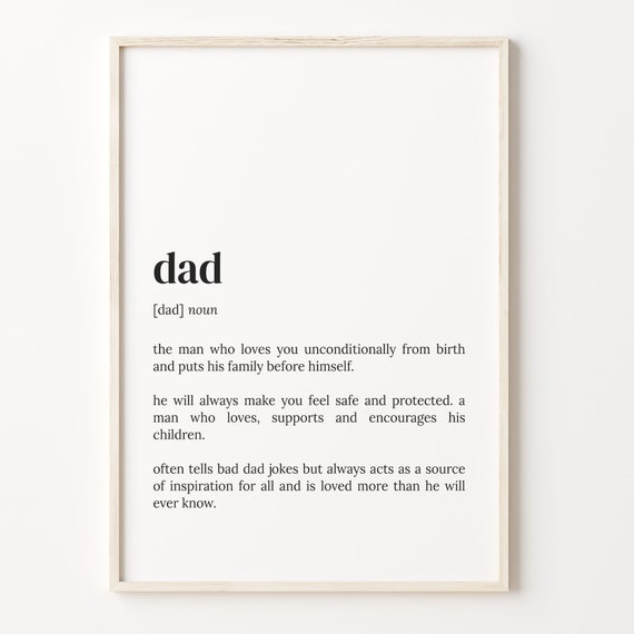 Dad Definition Print Dictionary Poster Quote Wall Art Dad Funny Wall Art Dad Funny Gift Gift For Dad Holiday Gift Idea C17 97