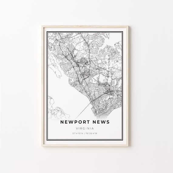 Newport News Virginia City Map Art Print