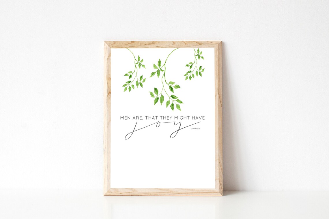 Men Are That They Might Have Joy, LDS Scripture Art Print