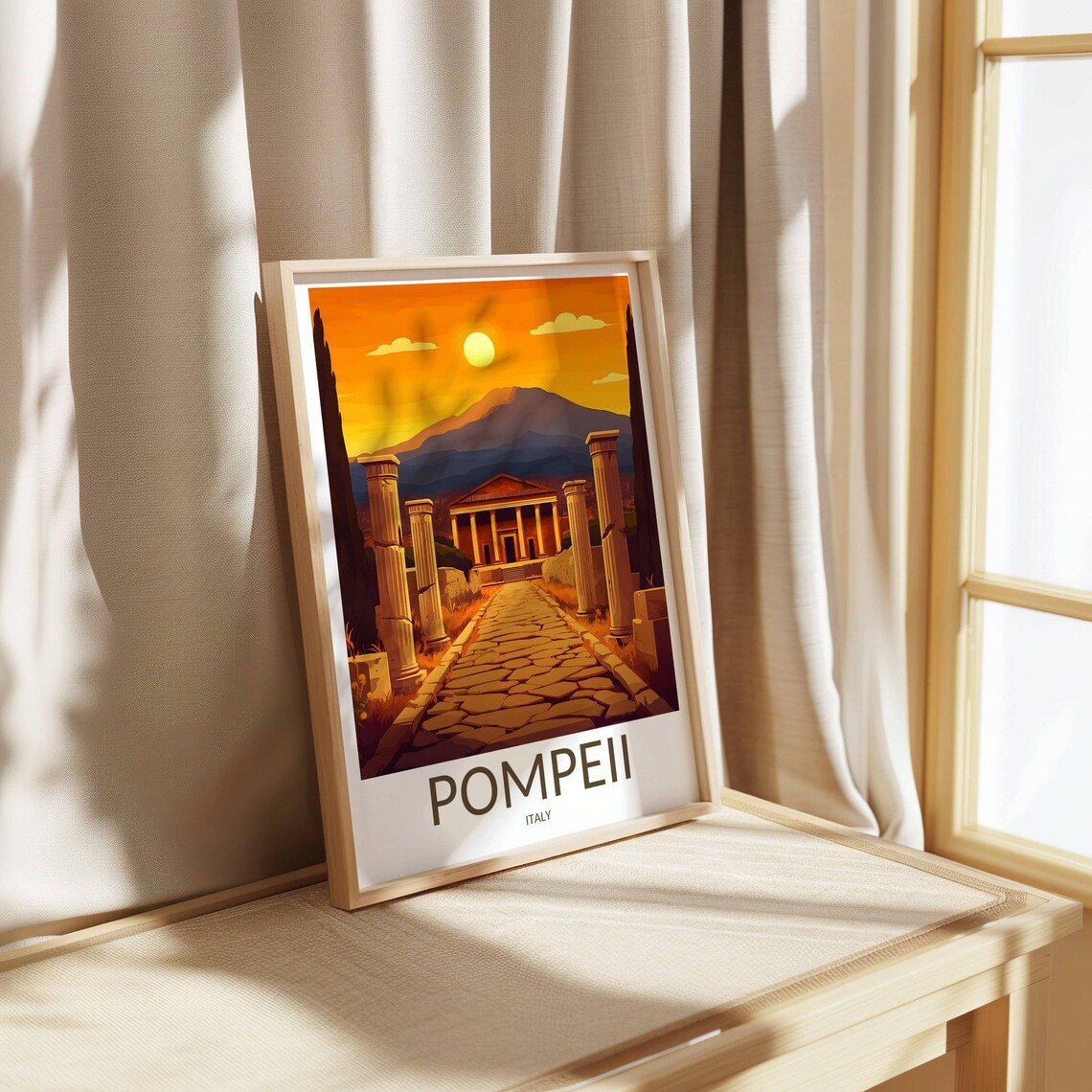 Pompeii Italy Ancient Roman Ruins Under Vesuvius Travel Poster - Image 4