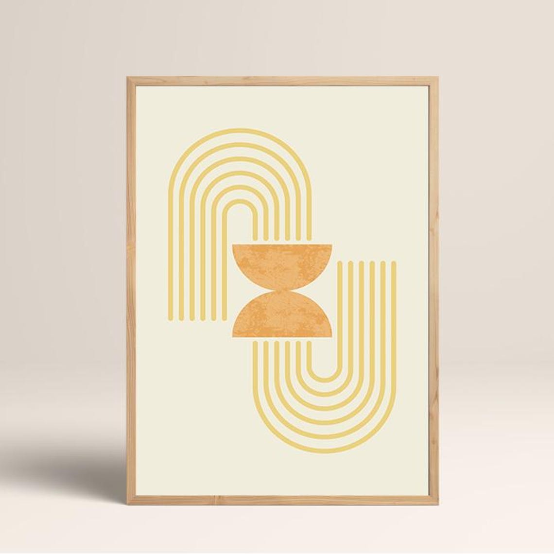 Mustard Yellow Rainbow Arches Mid Century Boho Wall Poster Art - Image 2