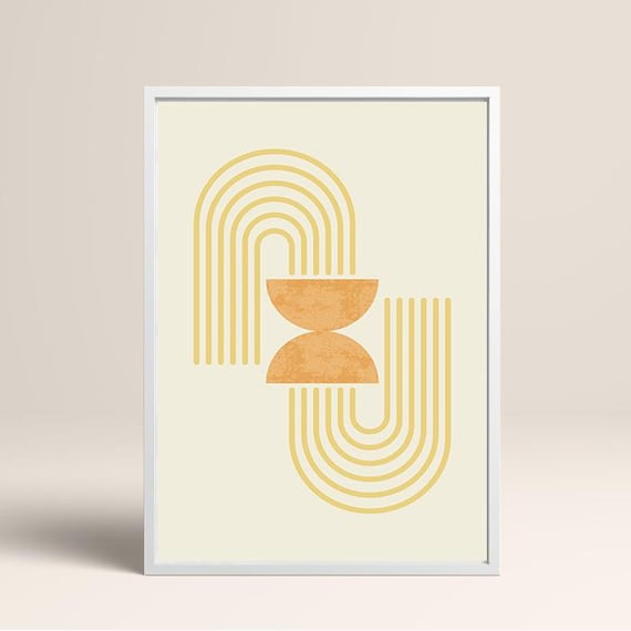Modern Abstract Boho Wall Art Framedgeometric Dorm Wall Art Abstract Poster Home Decor