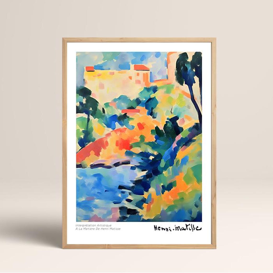 Matisse Style Fauvist Hillside Town Vibrant Landscape Art Poster - Image 2