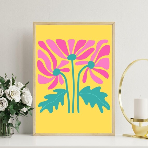 Matisse Flowers Print Flowers Print Wall Decor Living Modern Gallery Exhibition Art Wall Print Matisse Poster