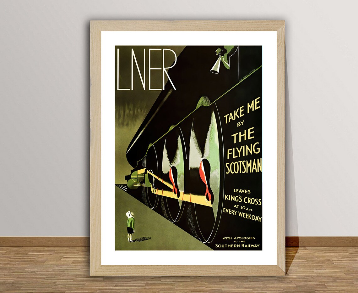 Take Me By The Flying Scotsman Vintage Travel Poster