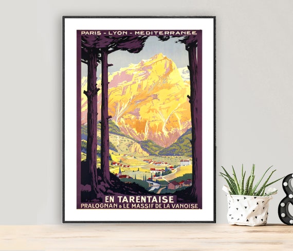 En Tarentaise Pralognanle Massif De La Vanoise Vintage Travel Poster Retro Poster Affiche Voyage Gift Idea Wall Decor