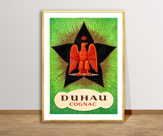 Cognac Duhau Vintage Fooddrink Poster Cognac Lovers Beverages Art Cognac Lovers Gift Lovely Bar Decor Ideas