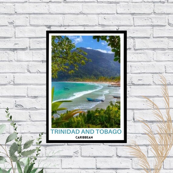 Trinidad And Tobago Rolled Posters Tropical Wall Art Caribbean Decor Travel Print Nature Trinad Photo Beach