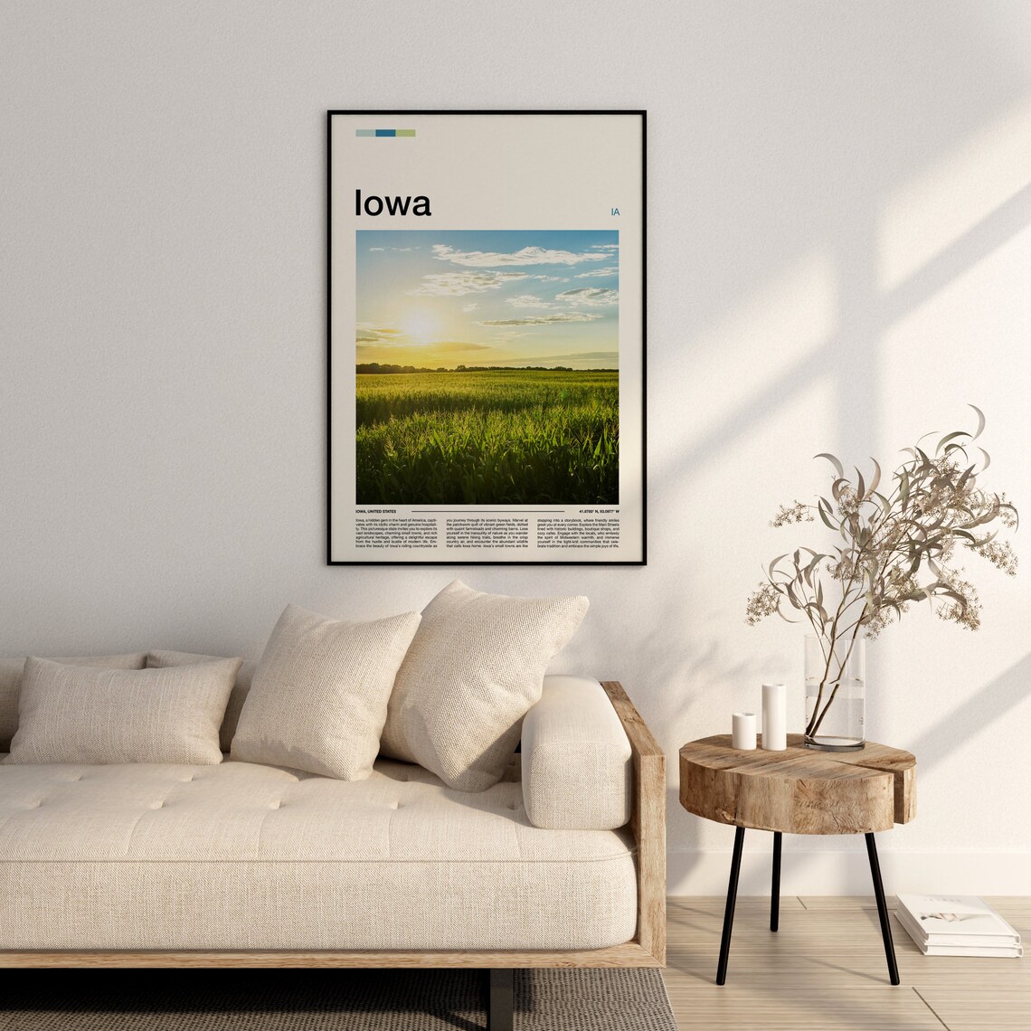 Iowa Print Iowa Poster Iowa Wall Art Iowa Art Print Iowa Photo - Image 2