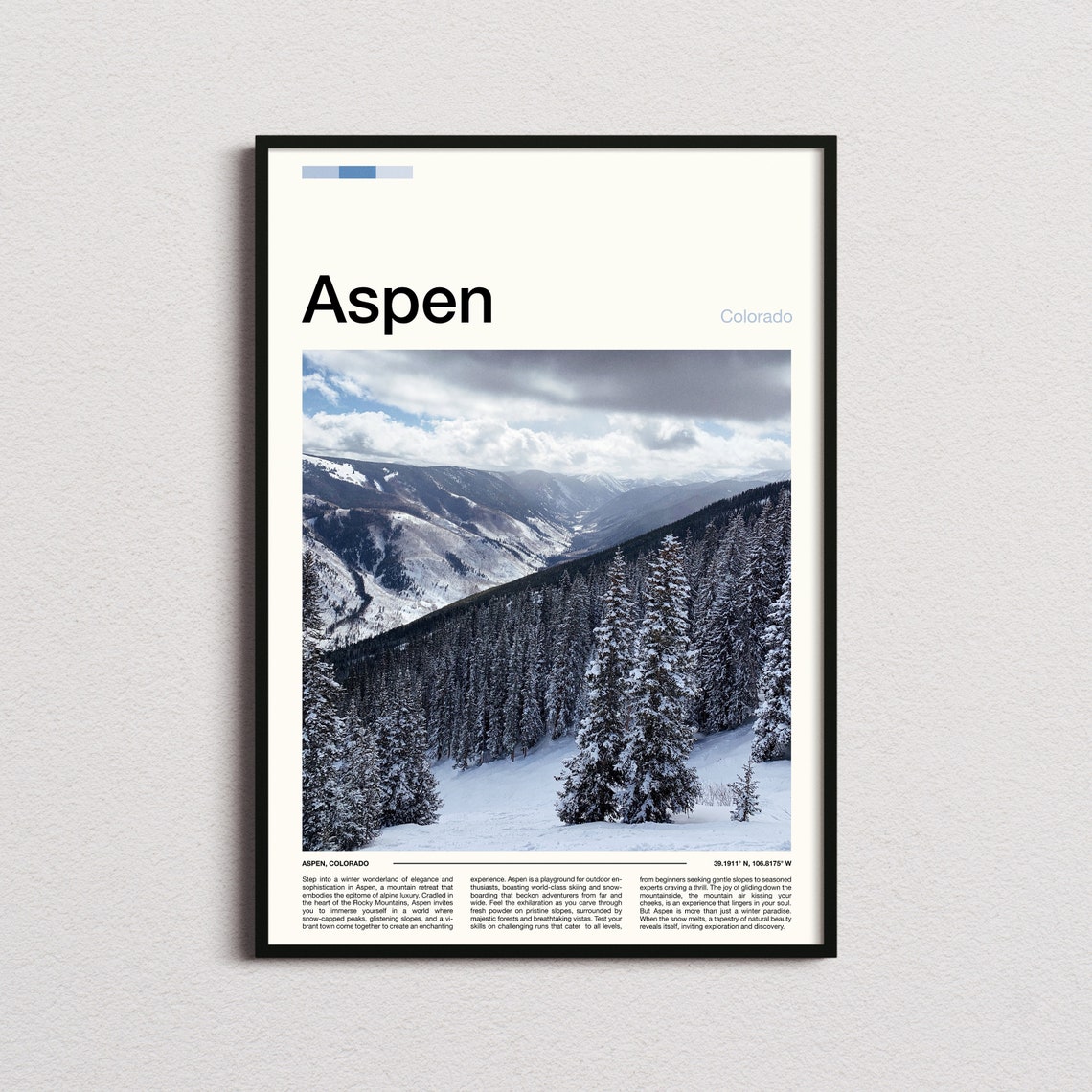 Aspen Colorado Powder Snowy Ski Slope Dense Pine Forest Winter Poster