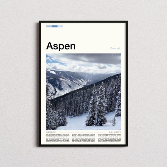 Aspen Print Aspen Poster Aspen Wall Art Colorado Art Print Aspen Photo Ski Resort Print Skiing Prints