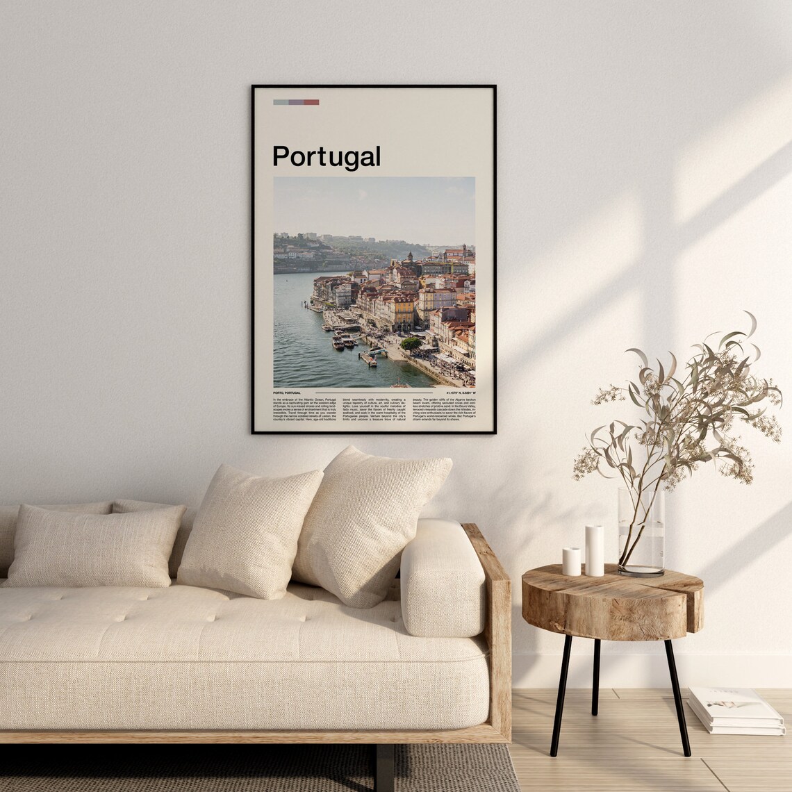 Portugal Porto Douro Riverfront Ribeira Waterfront Scene Poster - Image 2
