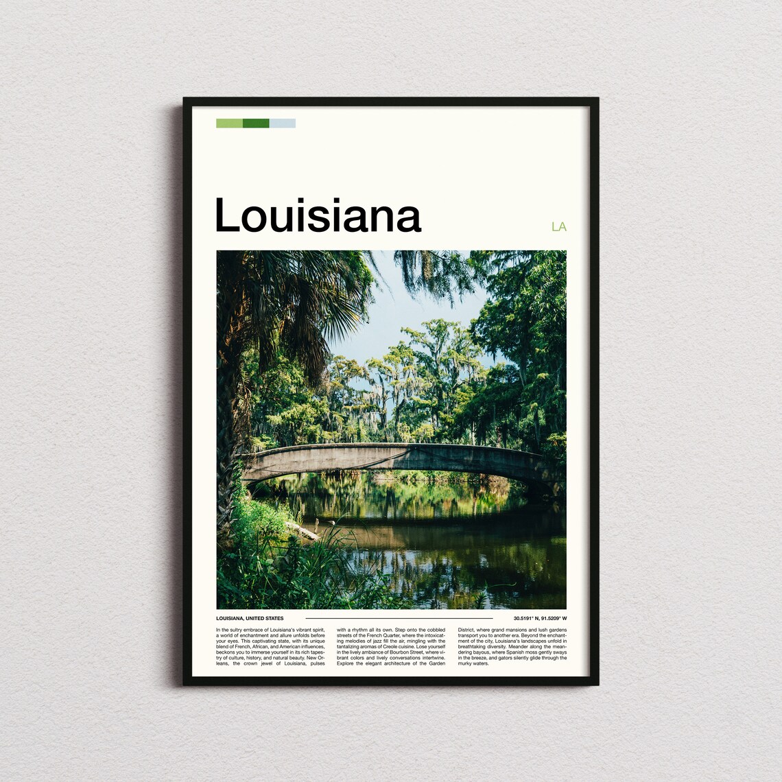 Louisiana Bayou Spanish Moss Bridge Swamp Southern USA Poster