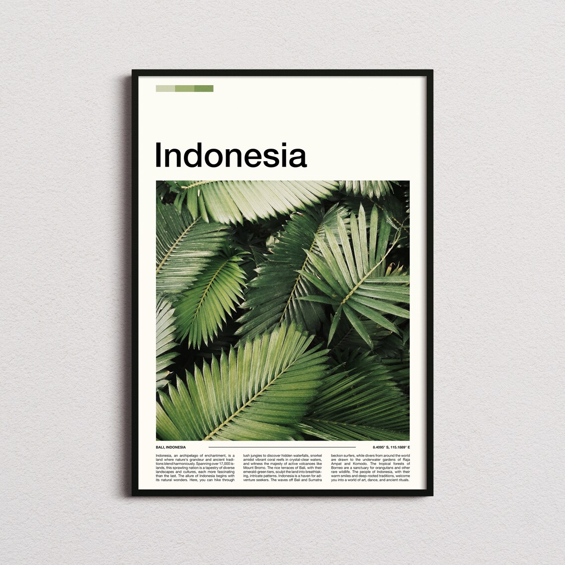 Indonesia Bali Lush Tropical Palm Fronds Jungle Photo Poster