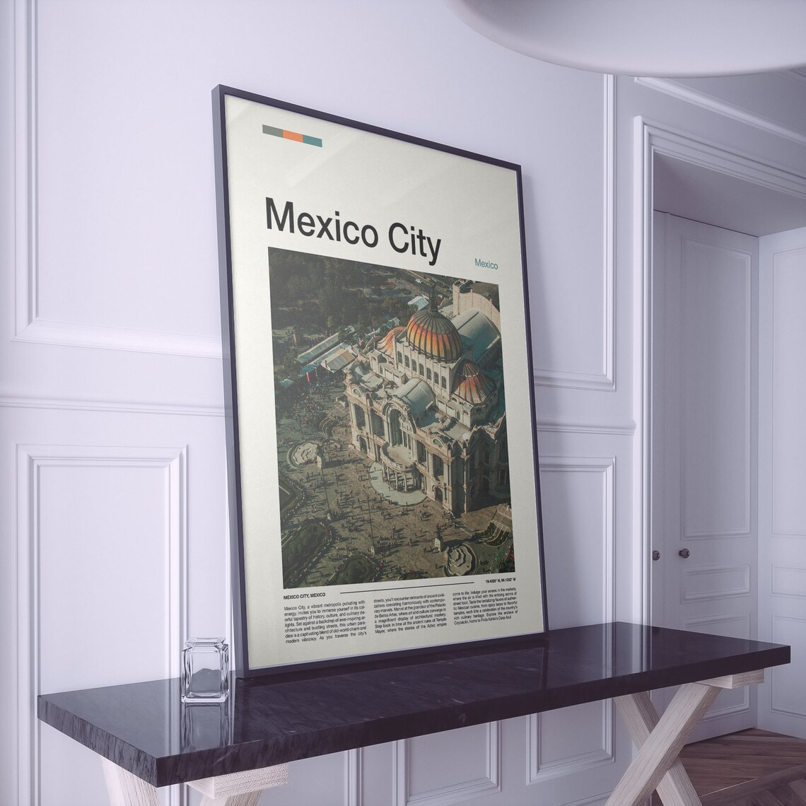 Mexico City Palacio de Bellas Artes Aerial Tiled Dome Photography Poster - Image 2