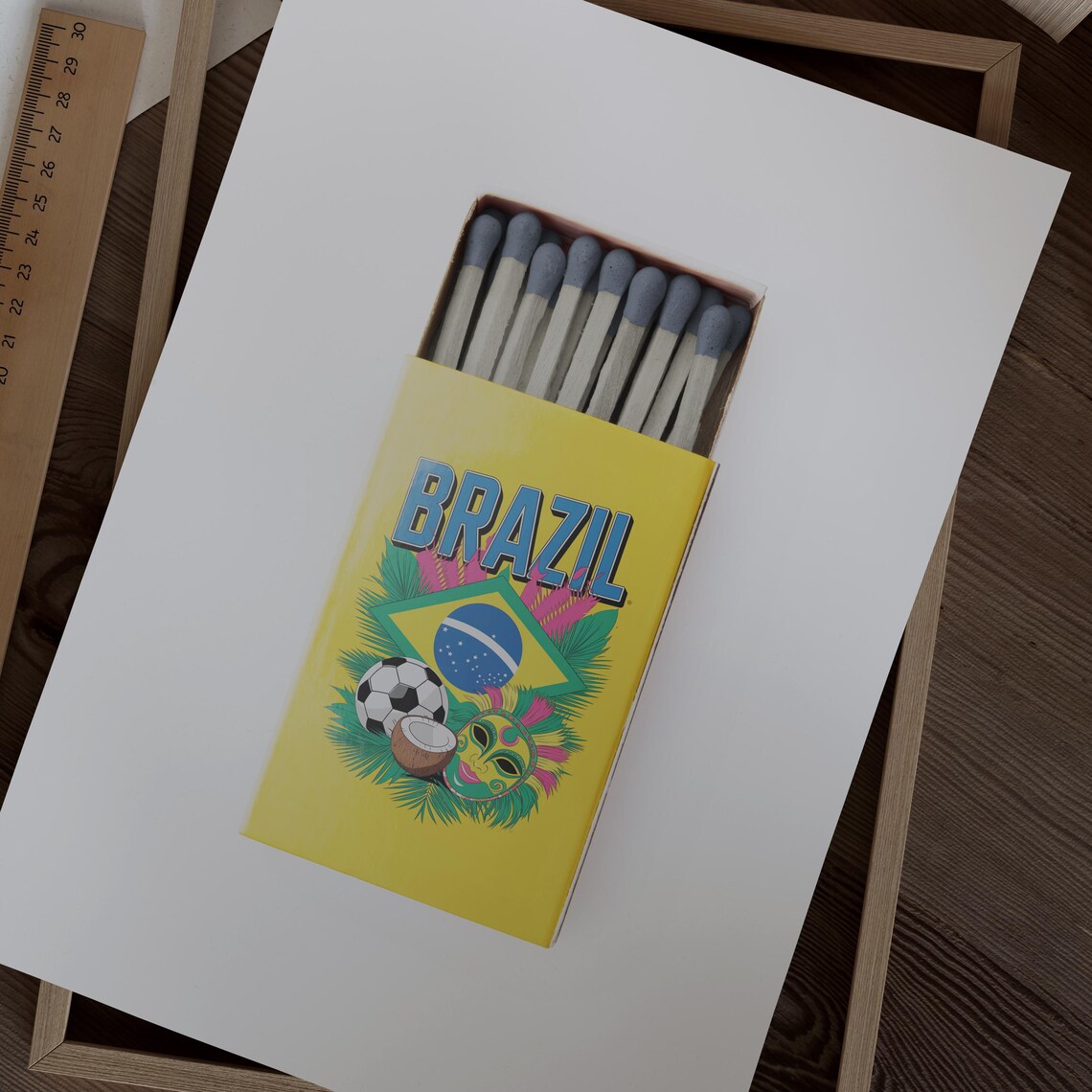 Brazil Matchbox Football Carnival Vintage Travel Art Poster Design - Image 2