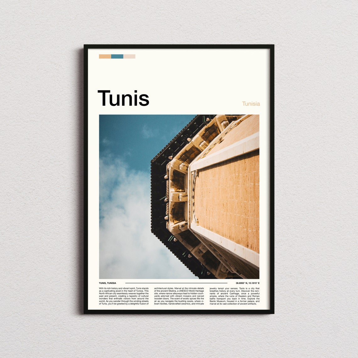 Tunis Tunisia Historic Architecture Facade Photography Poster