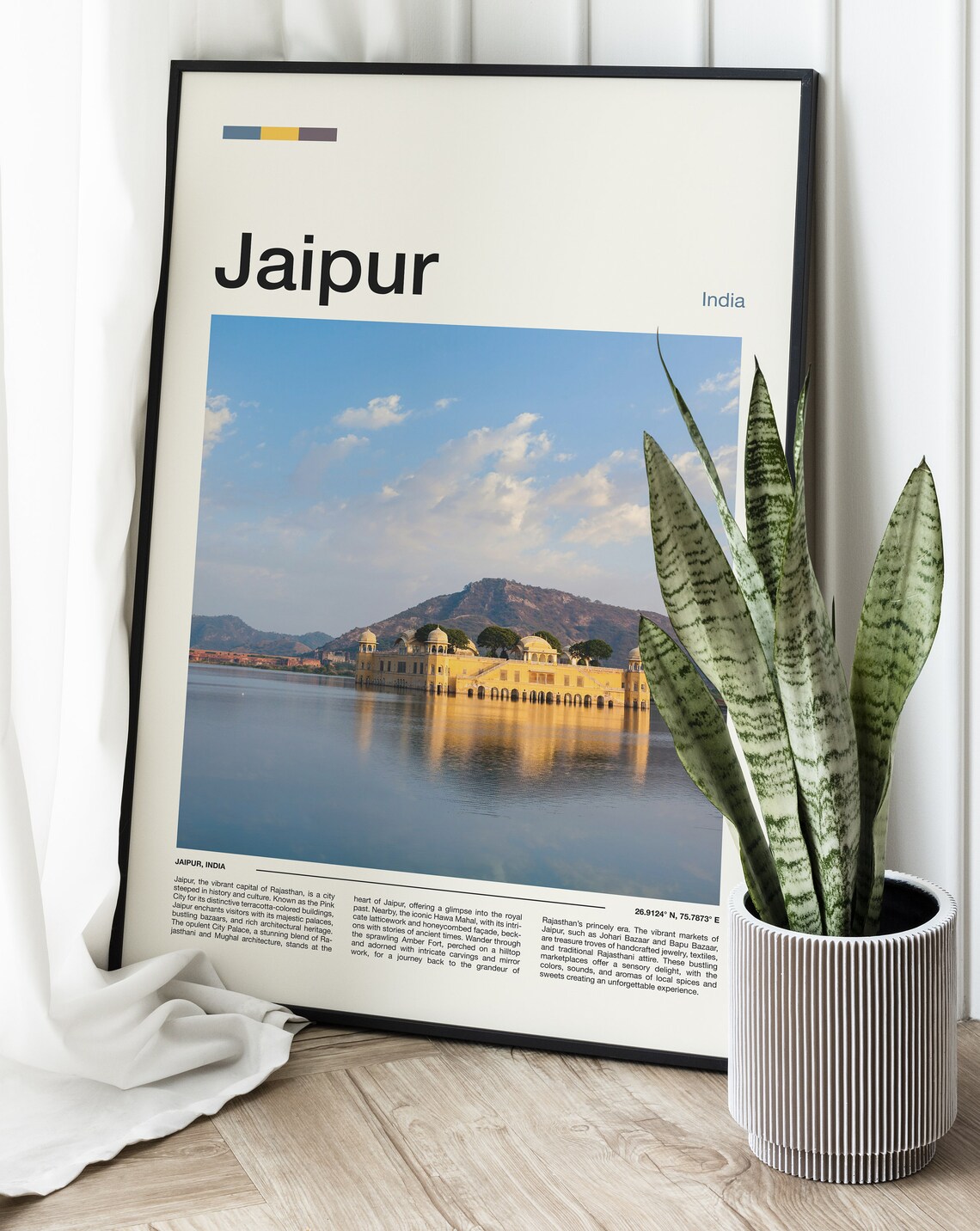 Jaipur India Jal Mahal Water Palace Lake Reflection Photography Poster - Image 2