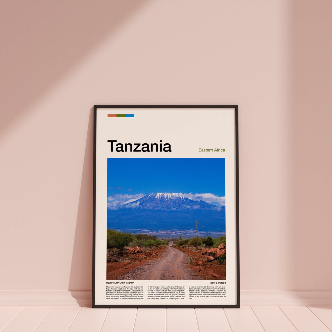 Tanzania Mount Kilimanjaro Dirt Road Summit View Africa Poster - Image 3