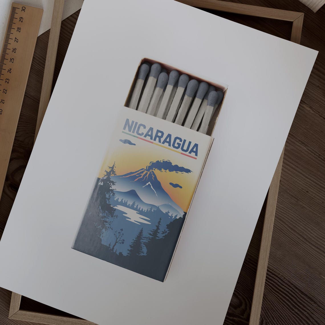 Nicaragua Matchbox Print Nicaragua Print Nicaragua Poster Nicaragua Wall Art Nicaragua Art Print Nicaragua Gifts - Image 2