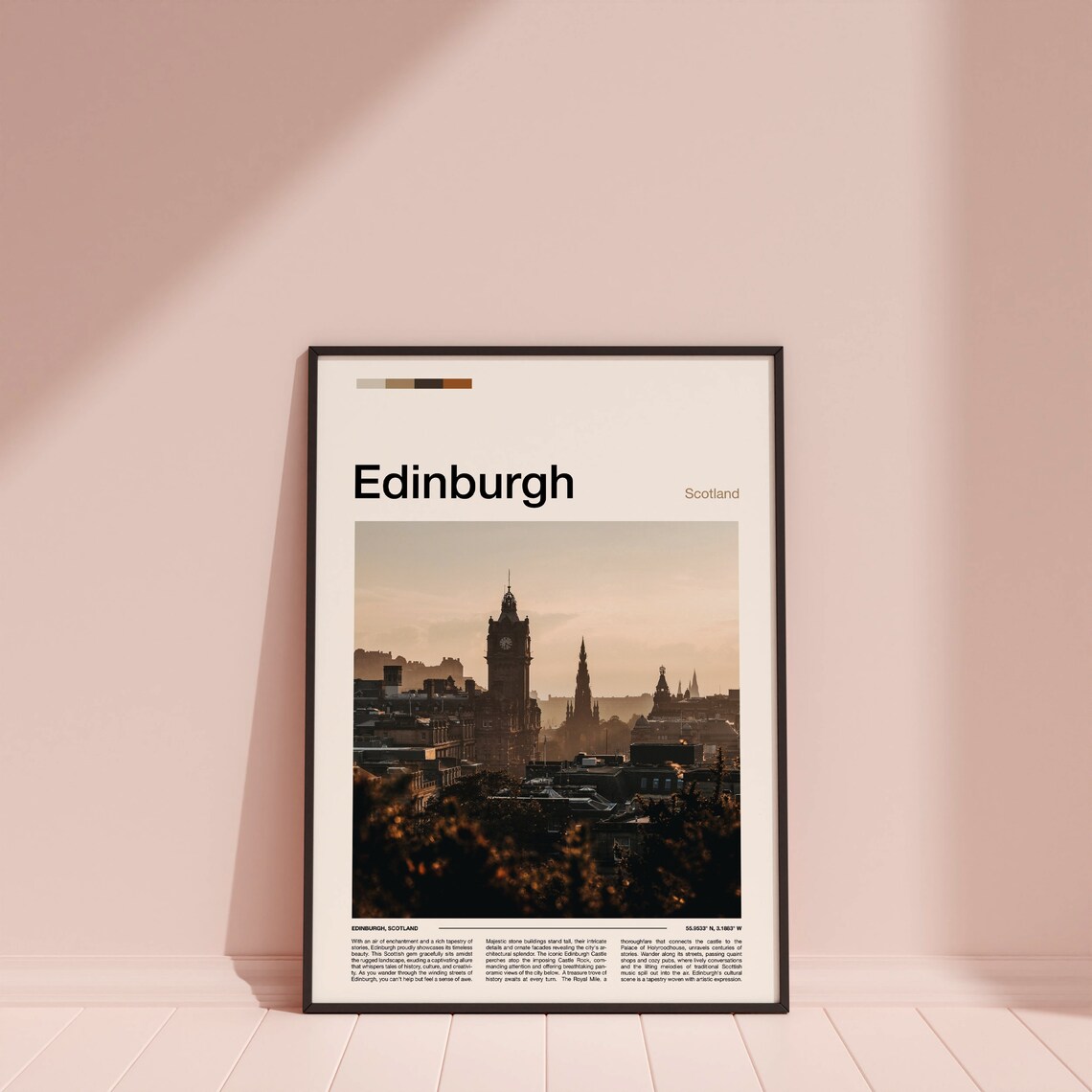 Edinburgh Scotland Old Town Skyline Golden Hour Historic City Poster - Image 3