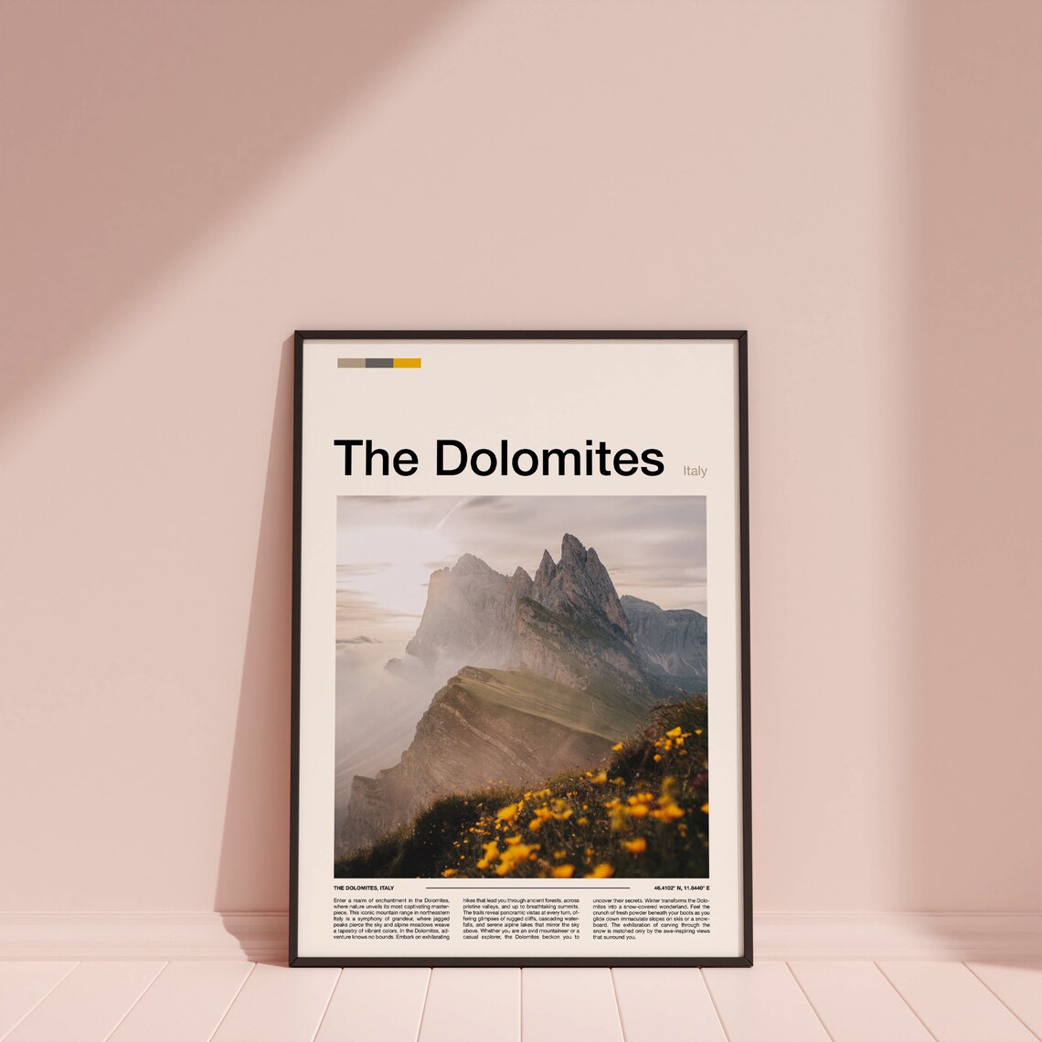 The Dolomites Italy Alpine Mountain Peaks Wildflower Meadow Poster - Image 4