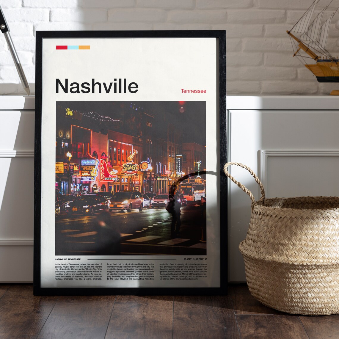 Nashville Print Nashville Poster Nashville Wall Art Tennessee Art Print Nashville Photo - Image 4