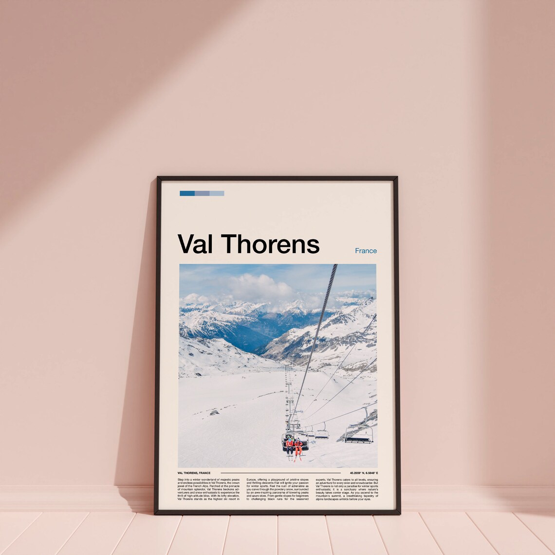 Val Thorens France Ski Resort Gondola Snowy Alps Lift View Poster - Image 3