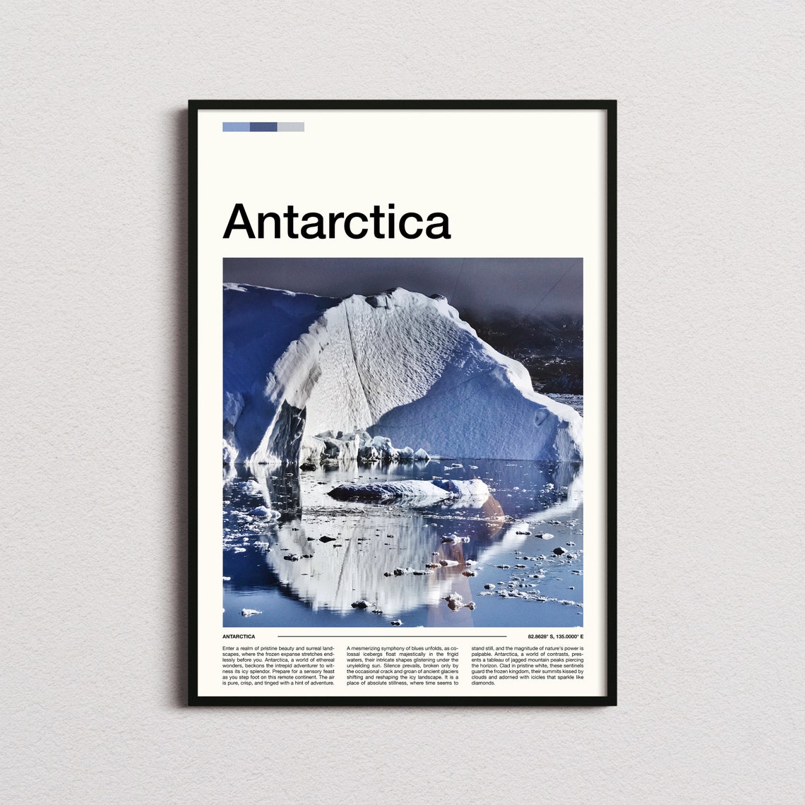Antarctica Iceberg Polar Landscape Frozen Reflection Art Poster